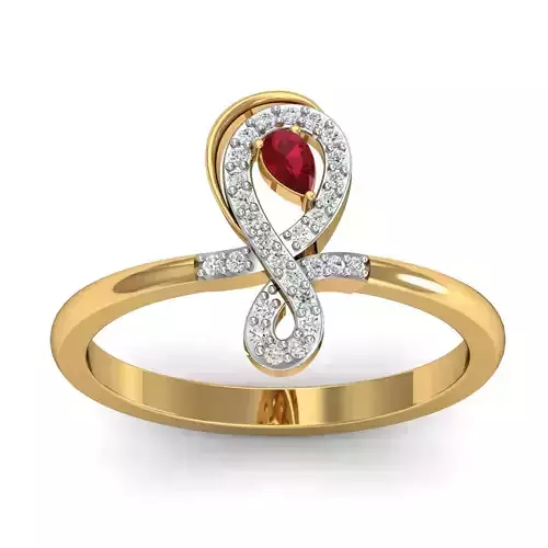 Solitaire Engagement Pear Diamond ring 3D print model