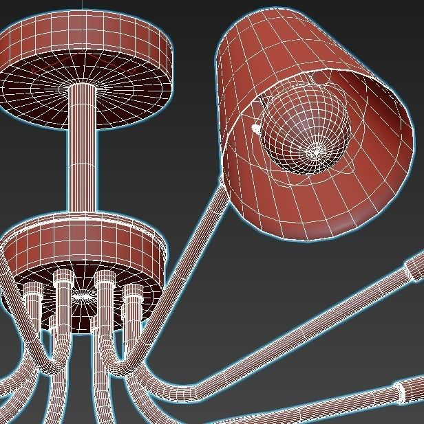 evoluce ceiling light with six lamps 3D model_4