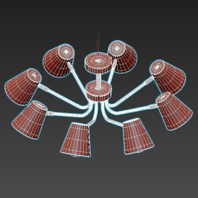 evoluce ceiling light with six lamps 3D model_3