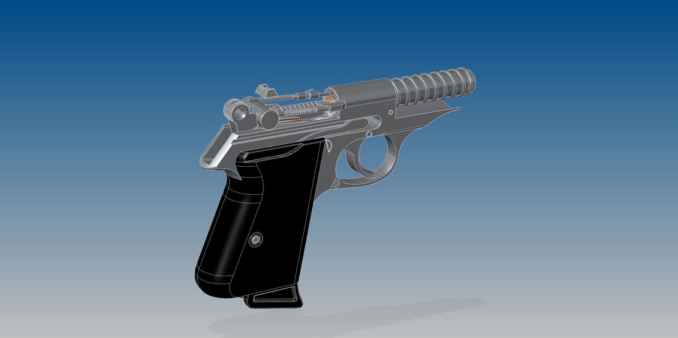 Walther PPK 3D model_9