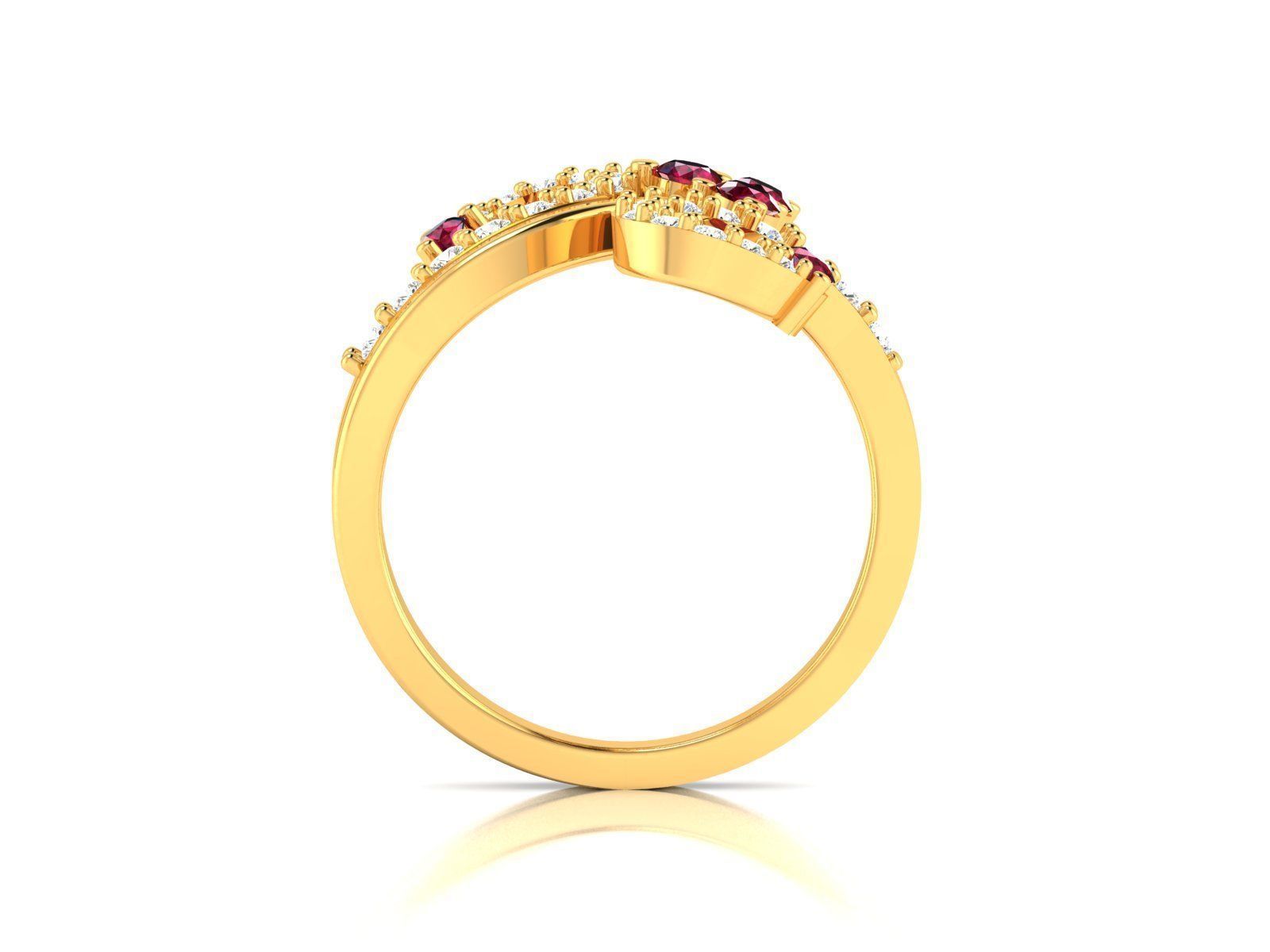 Women solitaire ring 3D print model_3