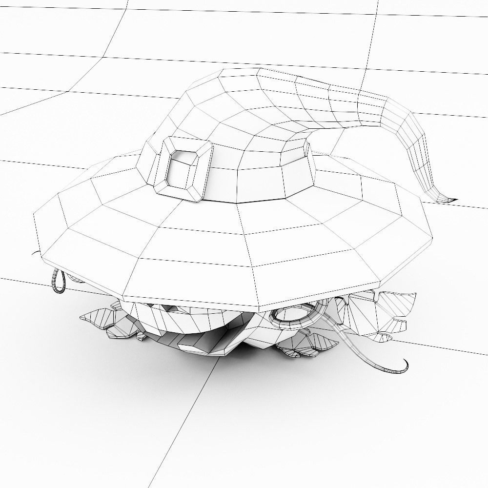 Pumpkin head with hat low poly 3d model Low-poly 3D model_6