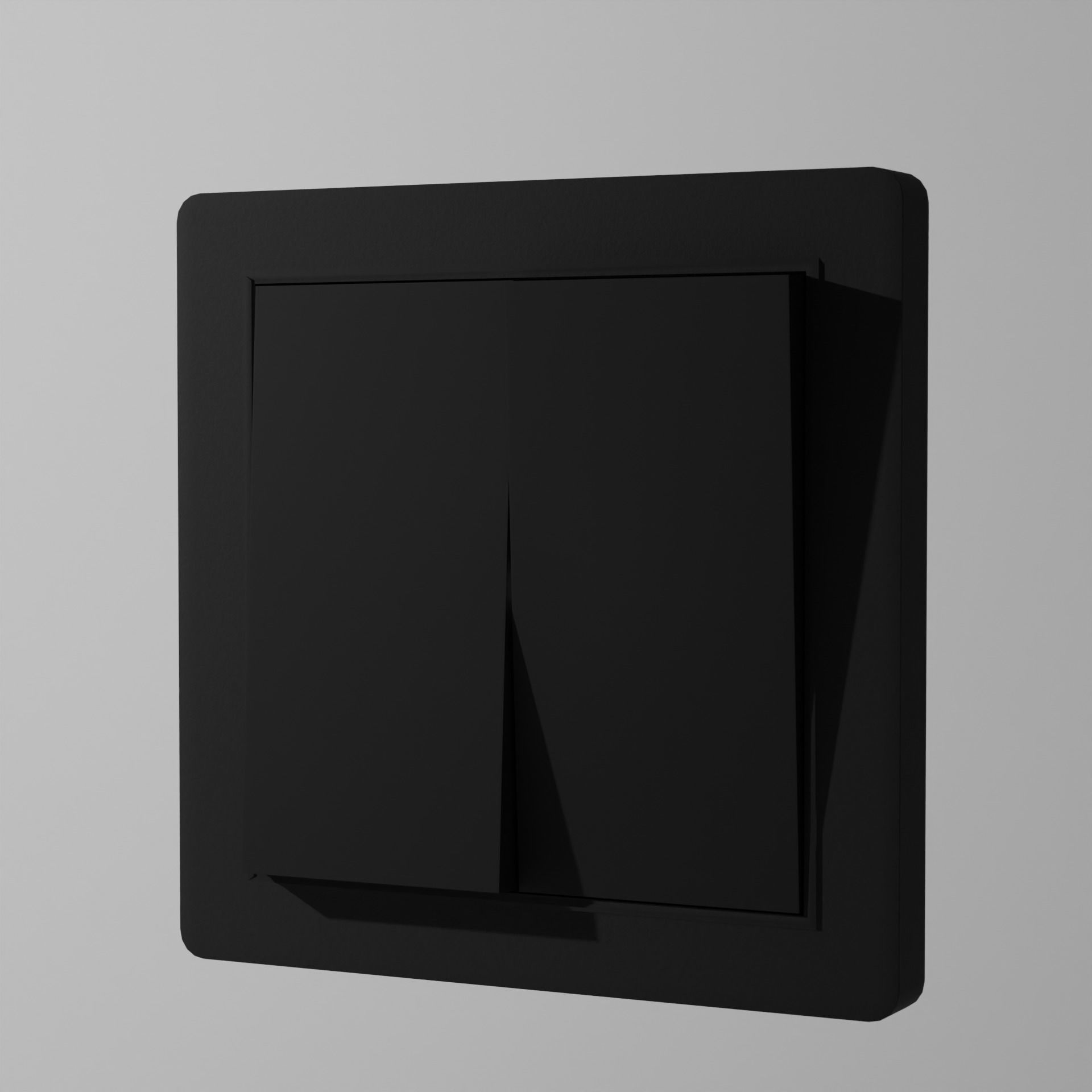 Interior switch - black double Low-poly 3D model_3