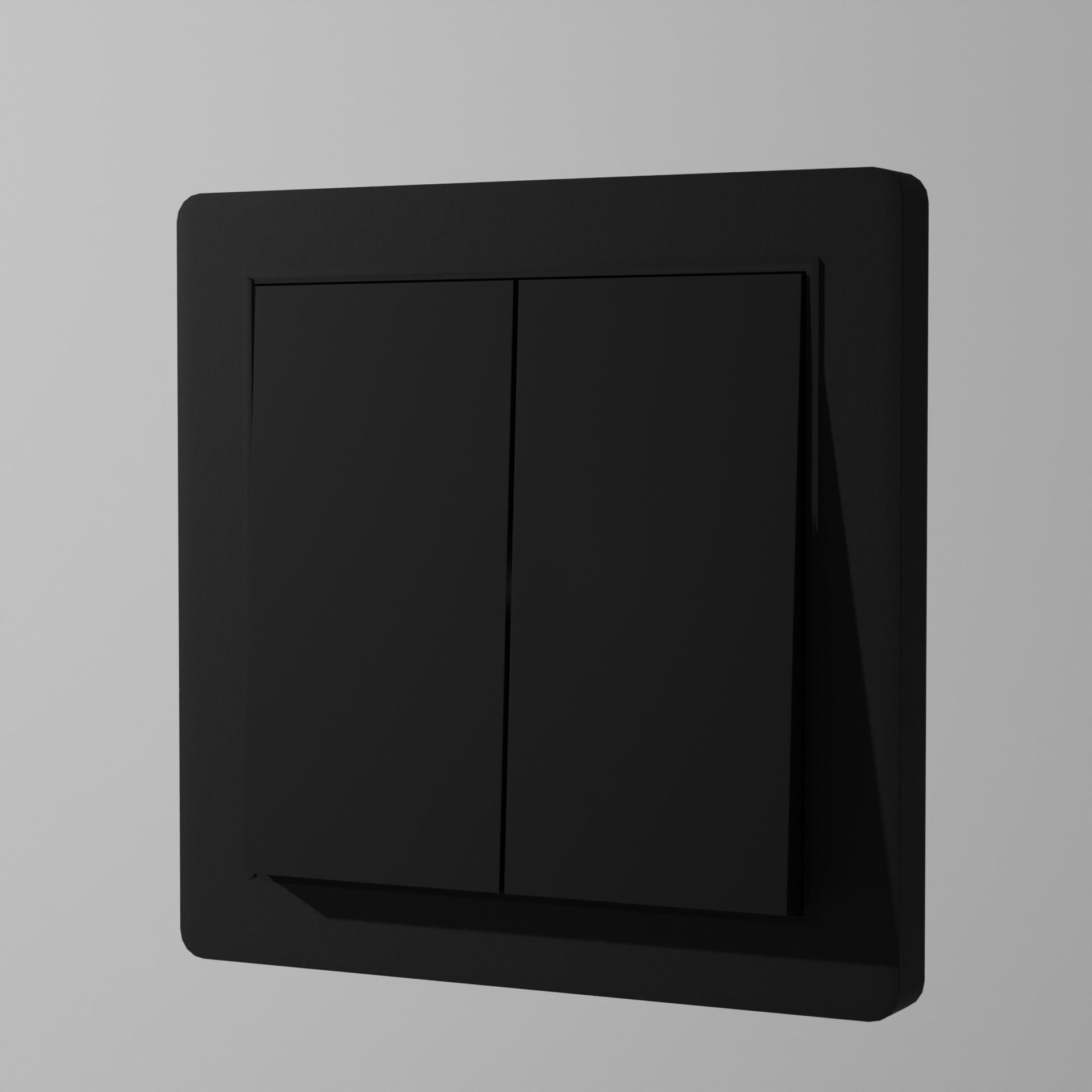 Interior switch - black double Low-poly 3D model_2