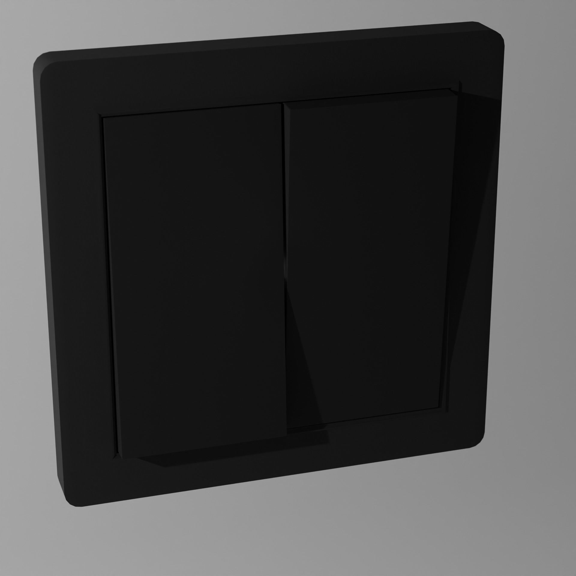Interior switch - black double Low-poly 3D model_5