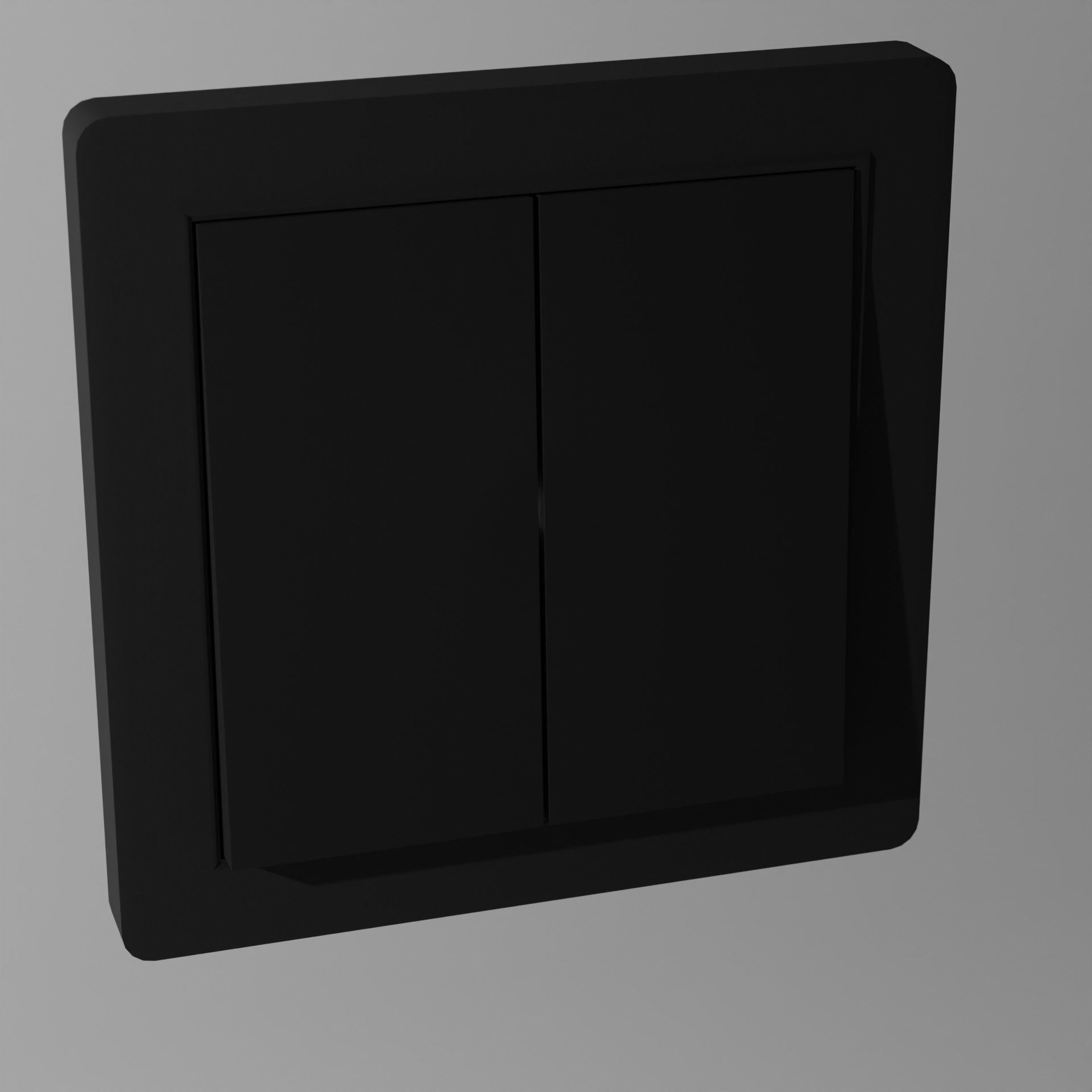 Interior switch - black double Low-poly 3D model_4