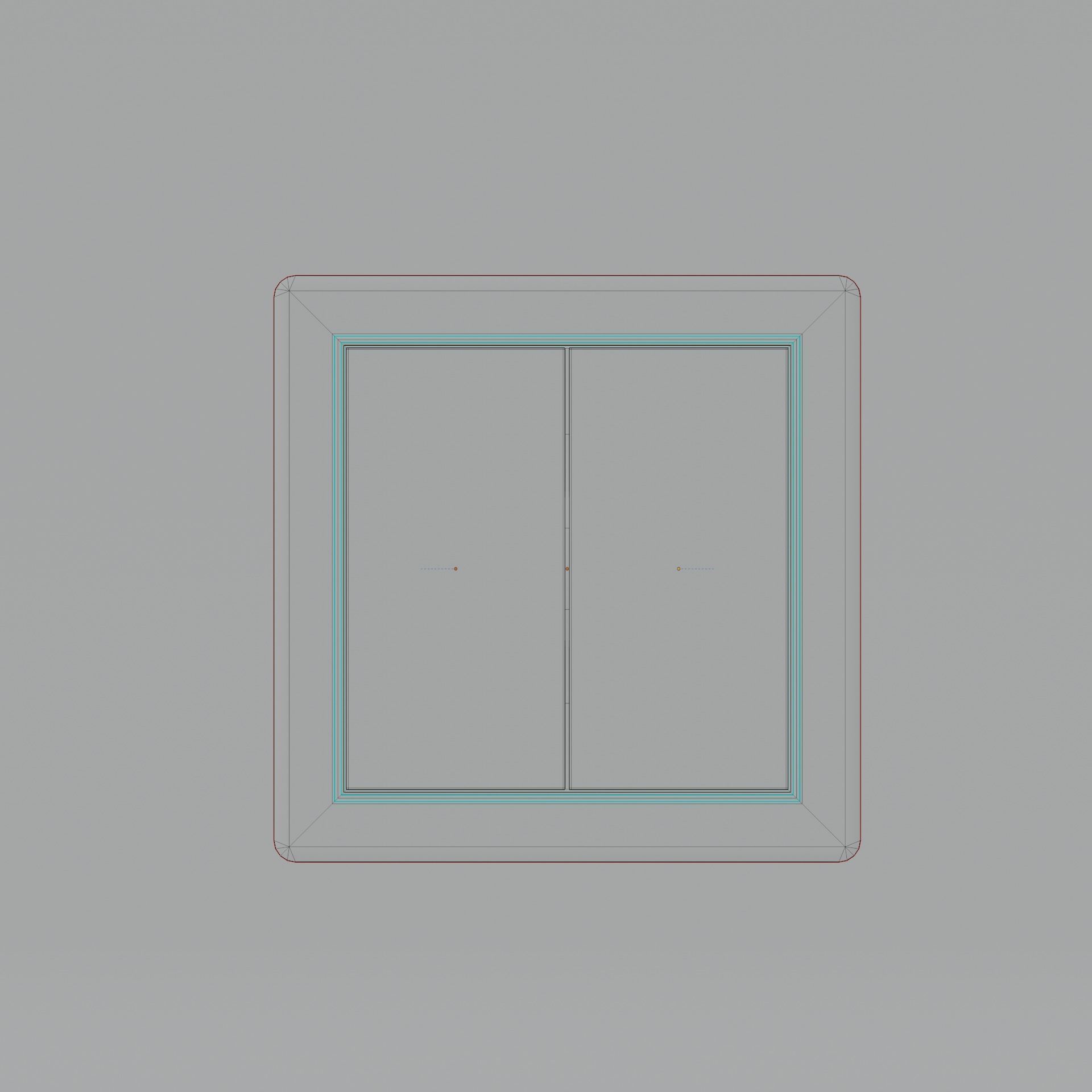 Interior switch - black double Low-poly 3D model_7