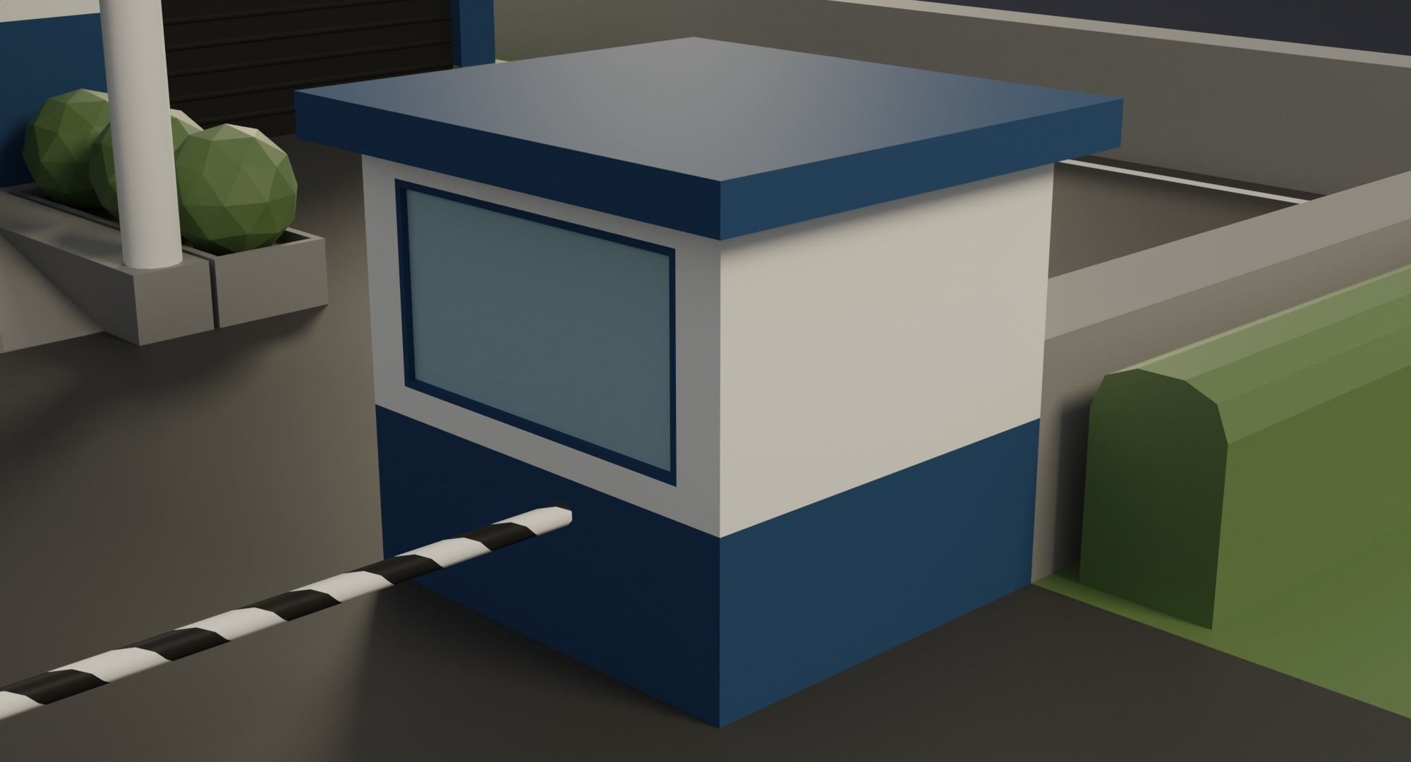Police station Low-poly 3D model_8