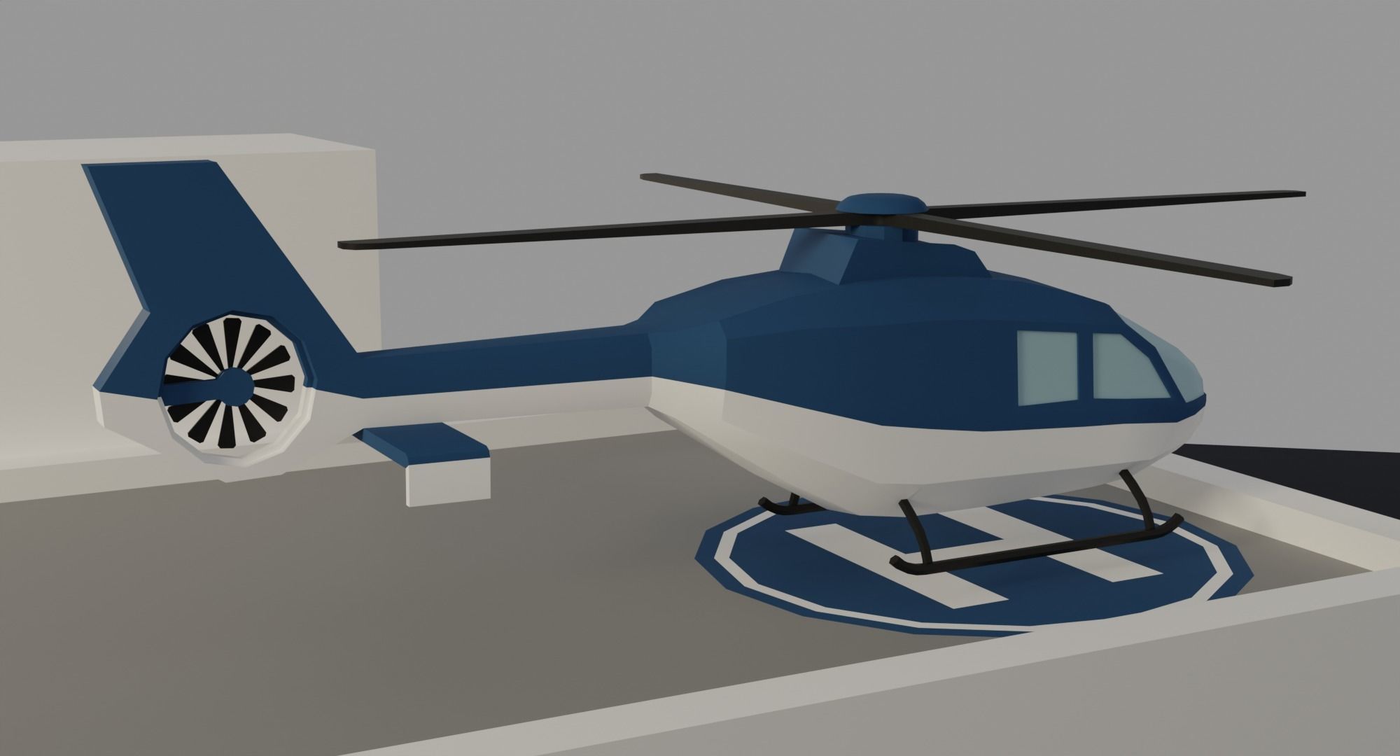 Police station Low-poly 3D model_14