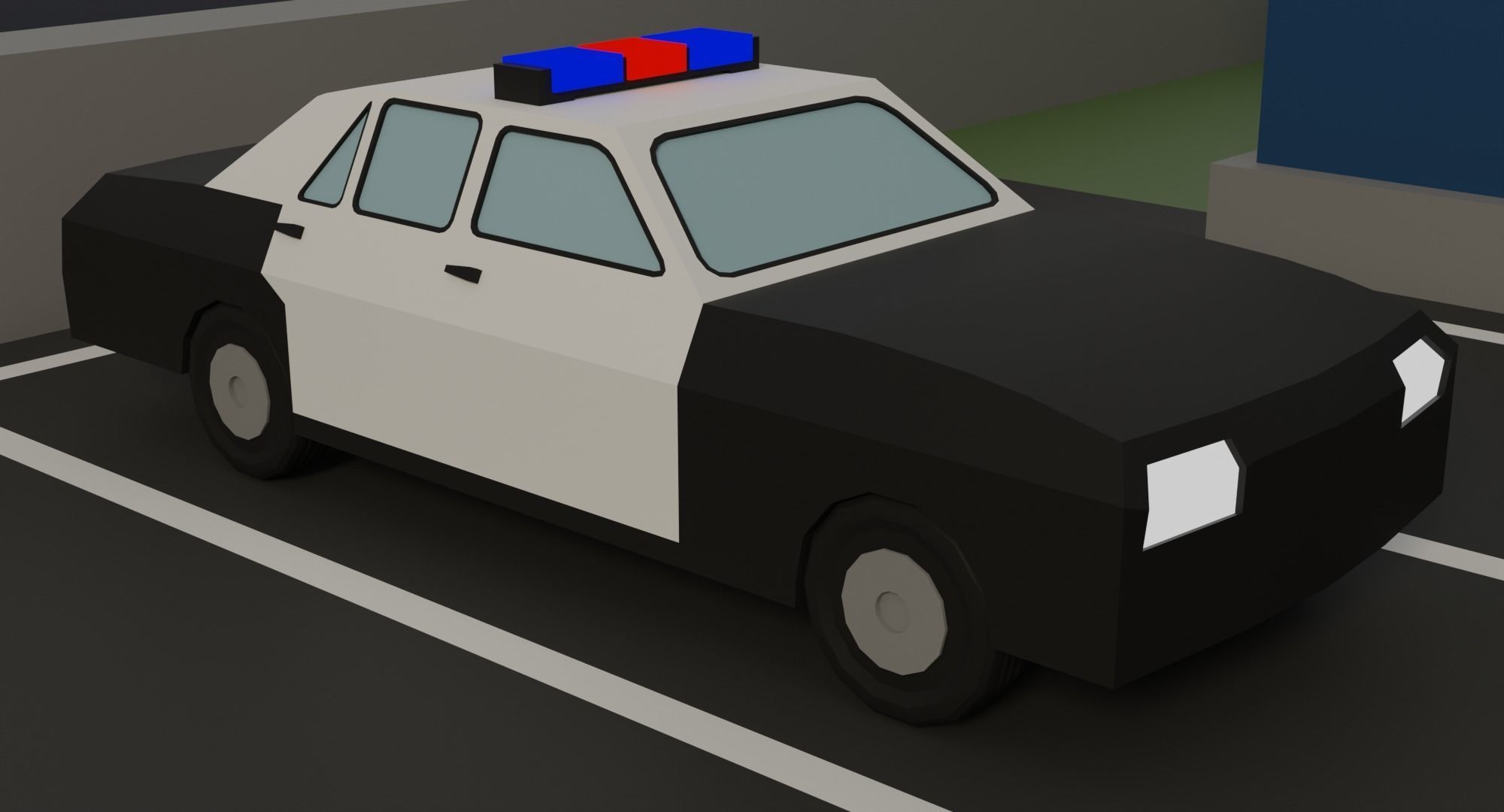 Police station Low-poly 3D model_11