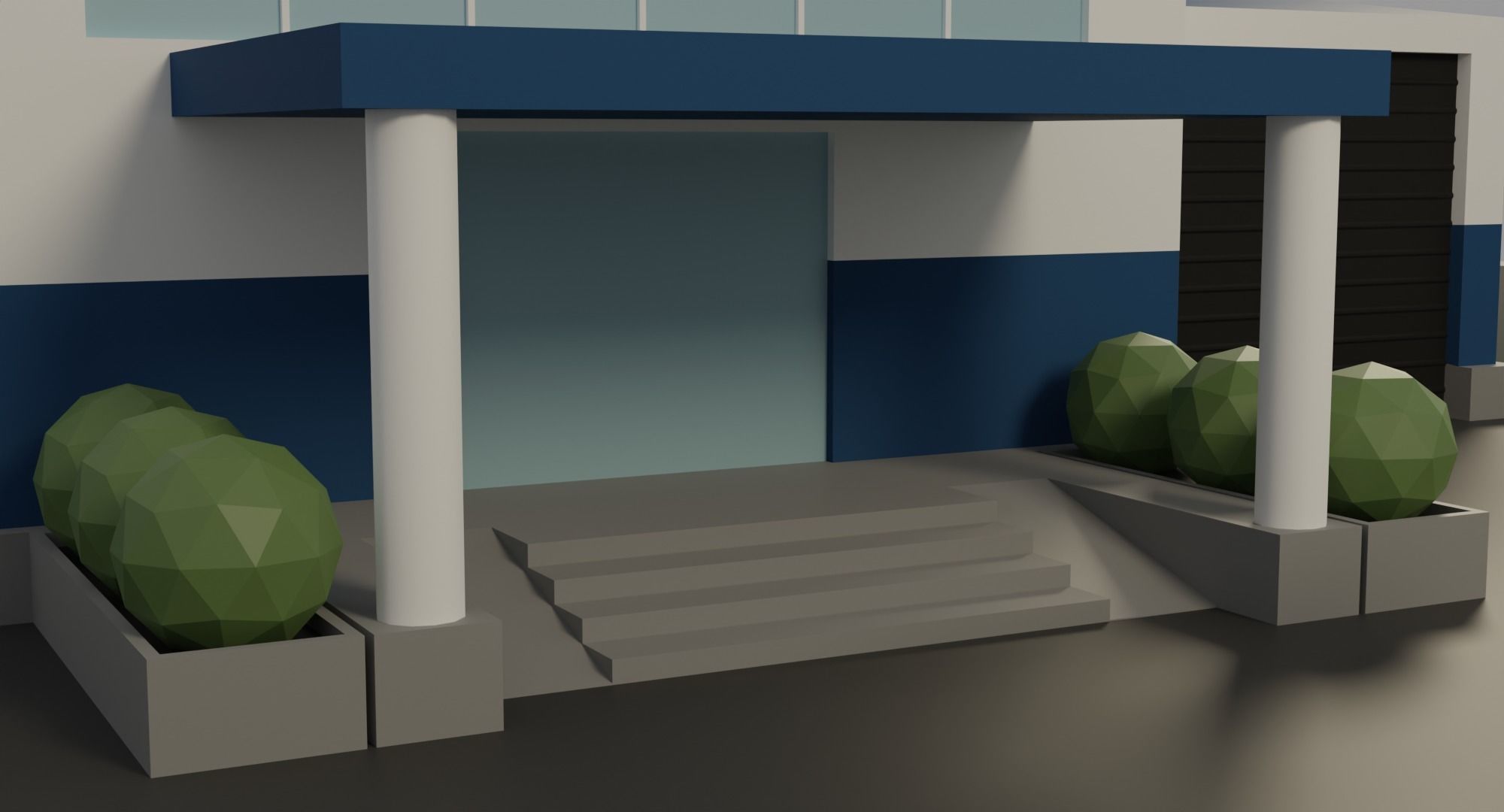 Police station Low-poly 3D model_4