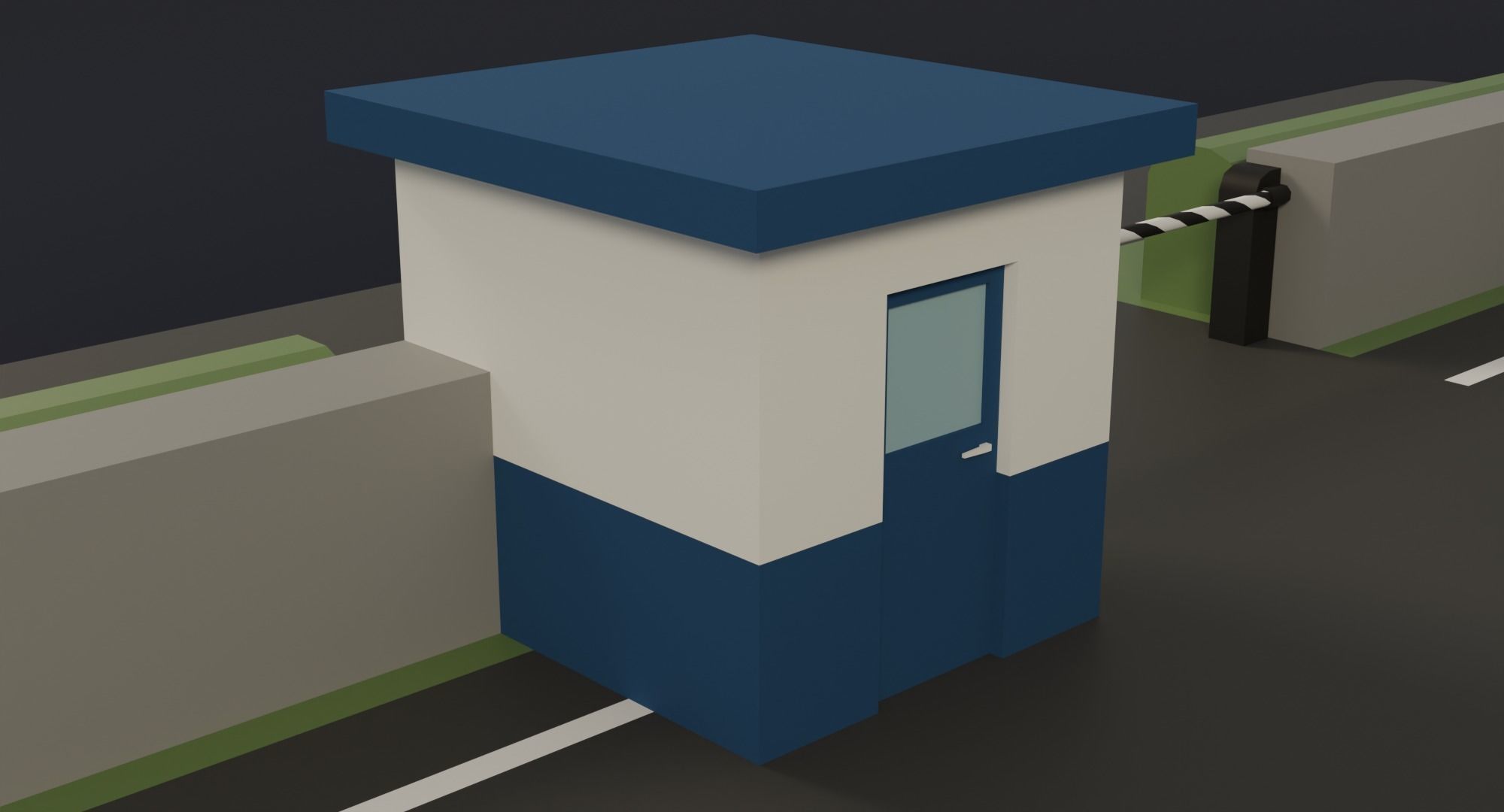 Police station Low-poly 3D model_7
