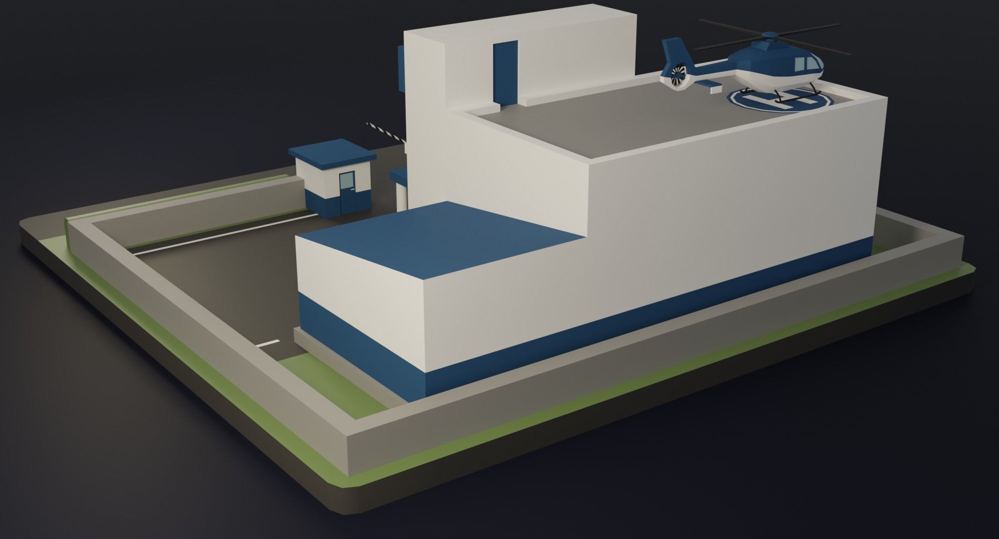 Police station Low-poly 3D model_17