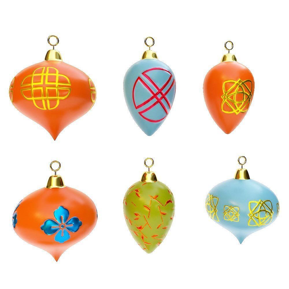 Christmas tree ball 3d model set1  Low-poly 3D model_2