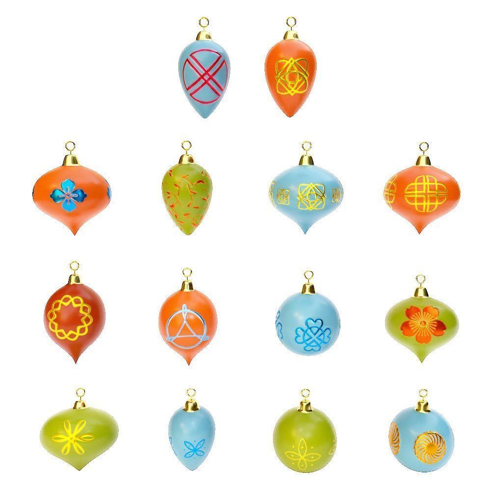 Christmas tree ball 3d model set1  Low-poly 3D model_1