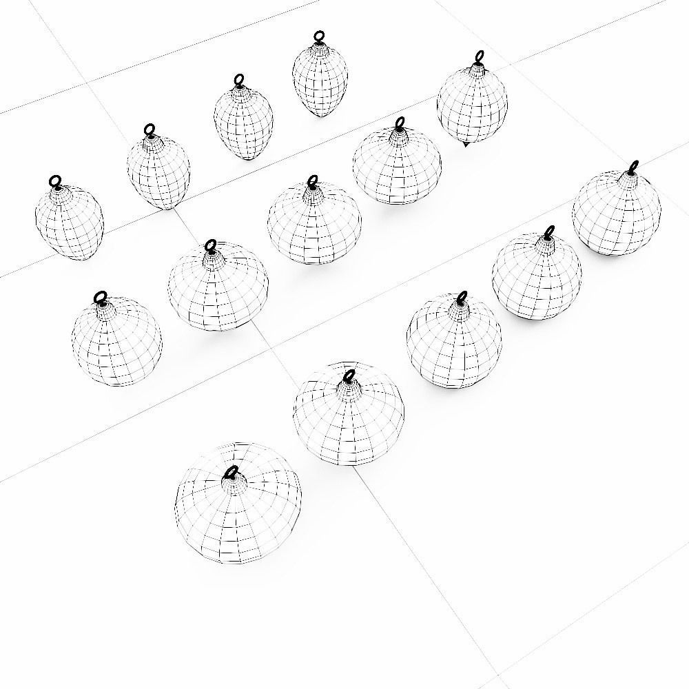 Christmas tree ball 3d model set1  Low-poly 3D model_8