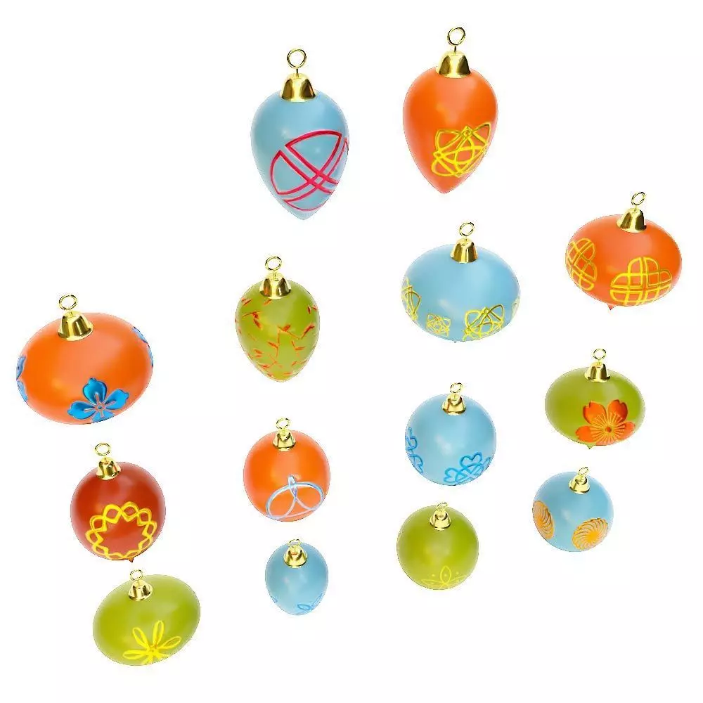 Christmas tree ball 3d model set1  Low-poly 3D model_0