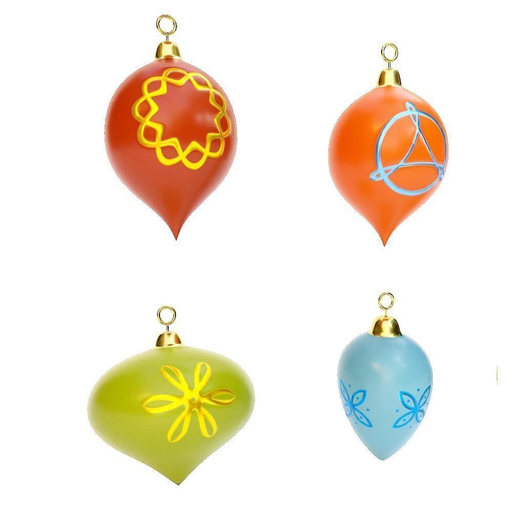 Christmas tree ball 3d model set1  Low-poly 3D model_3