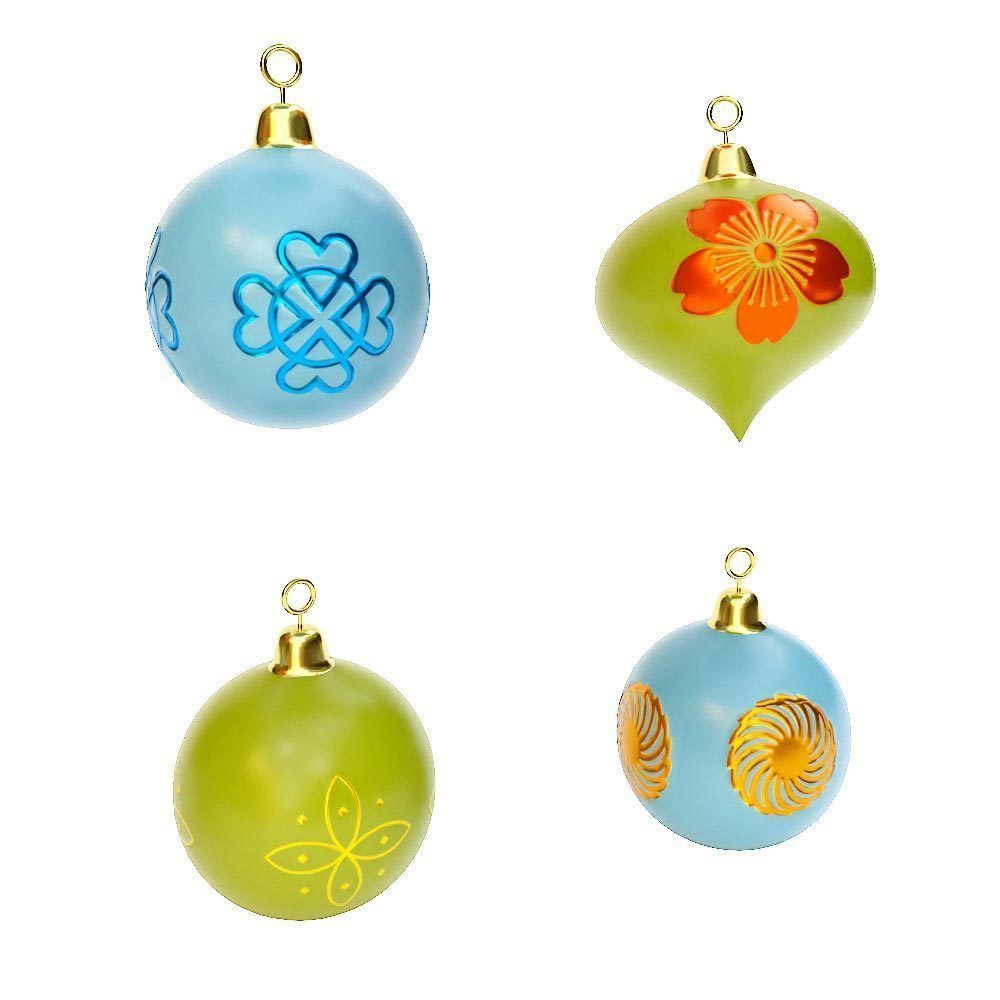 Christmas tree ball 3d model set1  Low-poly 3D model_4