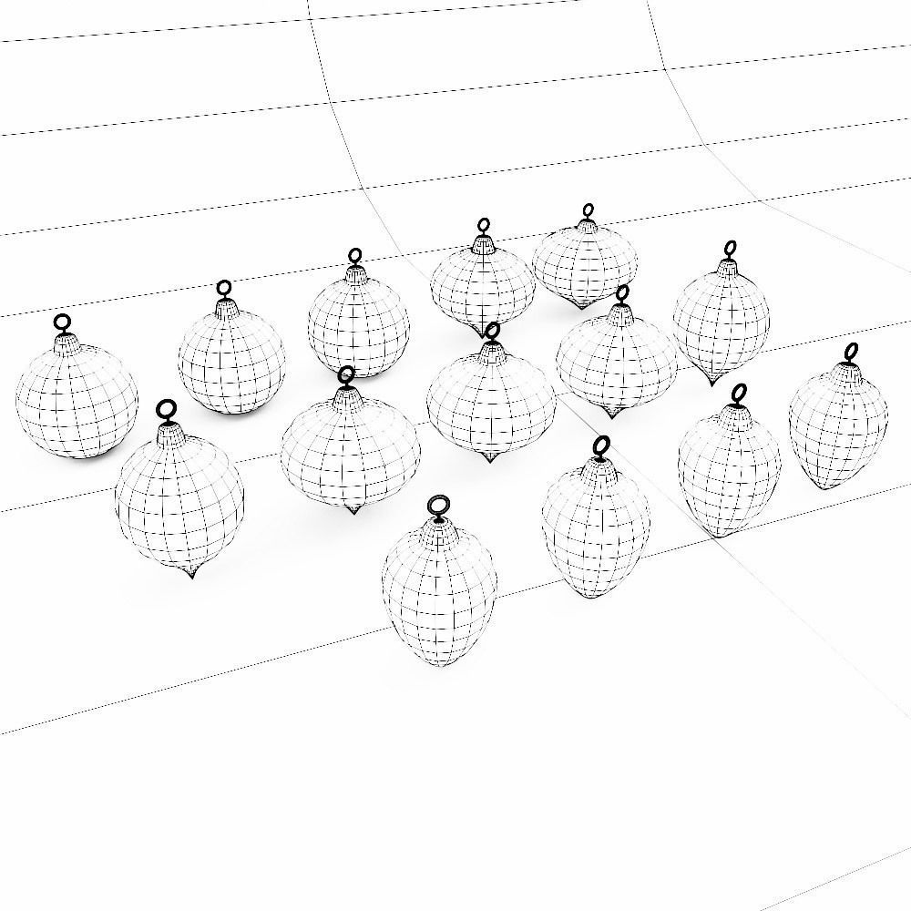 Christmas tree ball 3d model set1  Low-poly 3D model_5