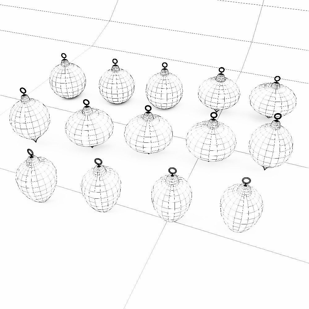 Christmas tree ball 3d model set1  Low-poly 3D model_7