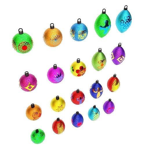 Christmas tree ball 3d model set2 Low-poly 3D model