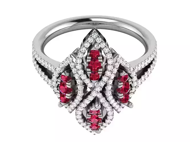 diamond ring for women 3D print model