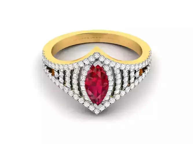  Marquise Stone RING FOR WOMEN  3D print model