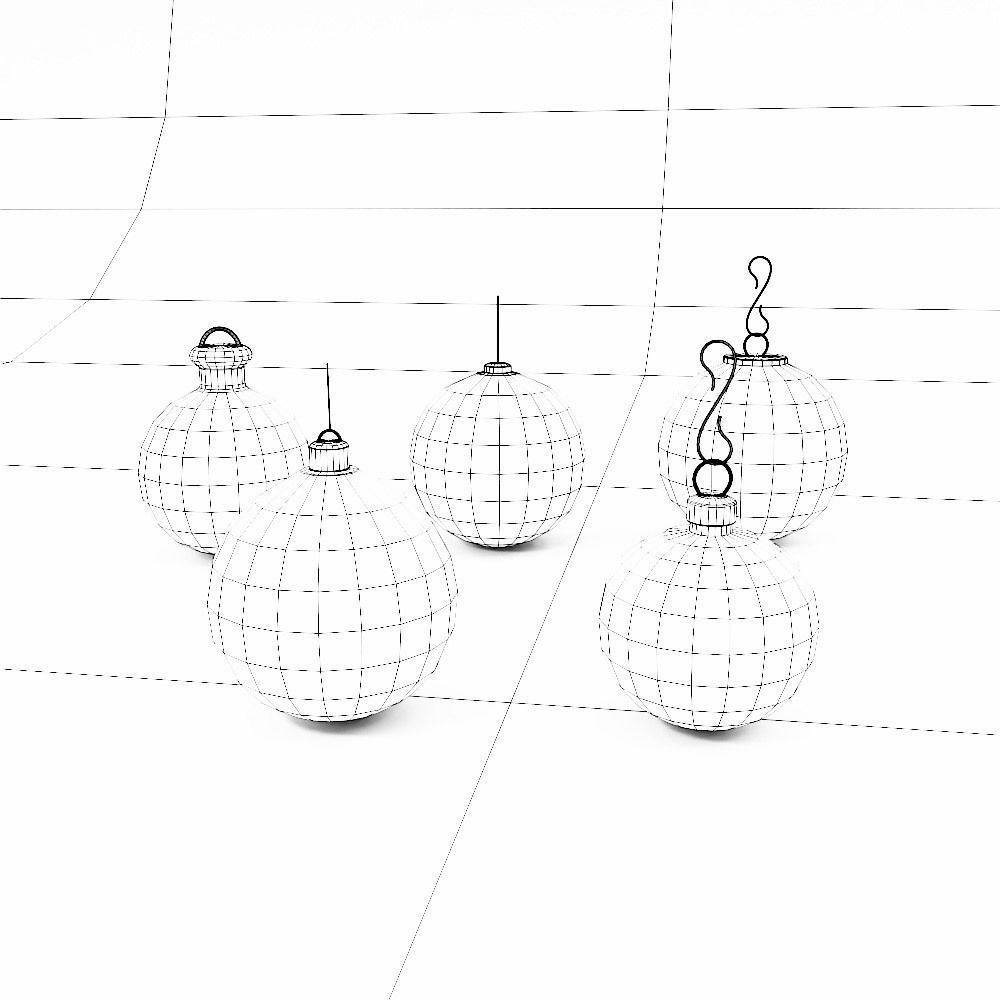 Christmas tree ball 3d model set4 Low-poly 3D model_3