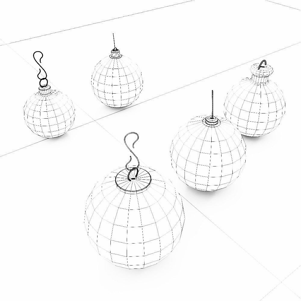 Christmas tree ball 3d model set4 Low-poly 3D model_5