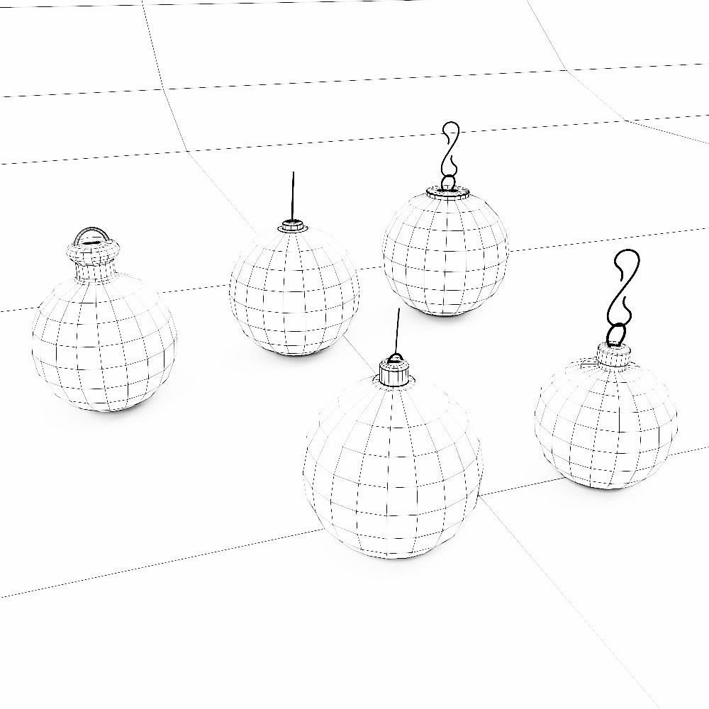 Christmas tree ball 3d model set4 Low-poly 3D model_2