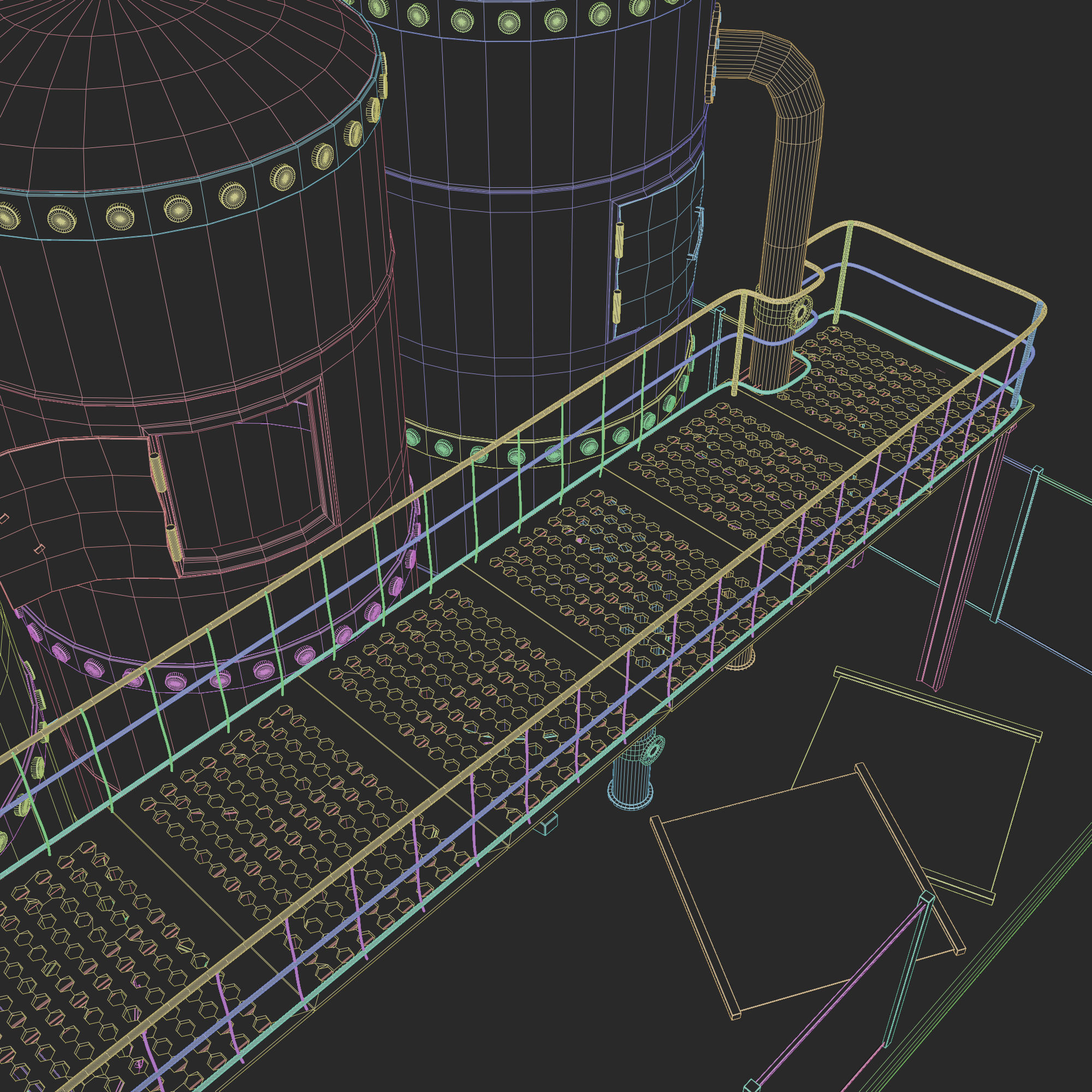 Refinery three rusty tanks 3D model_12
