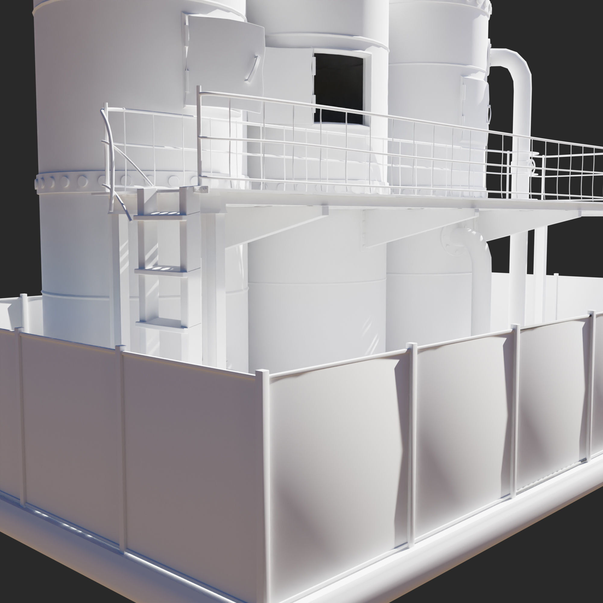 Refinery three rusty tanks 3D model_10