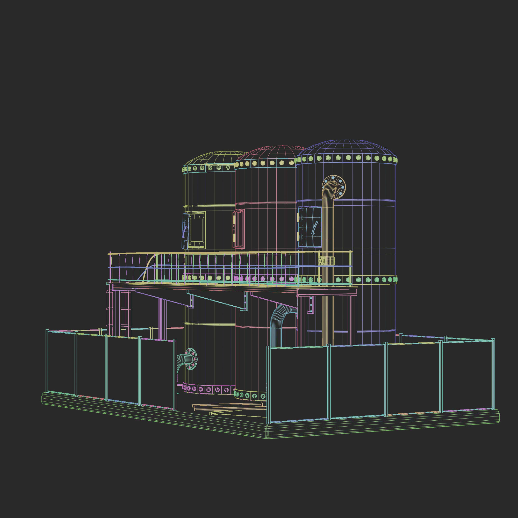 Refinery three rusty tanks 3D model_13