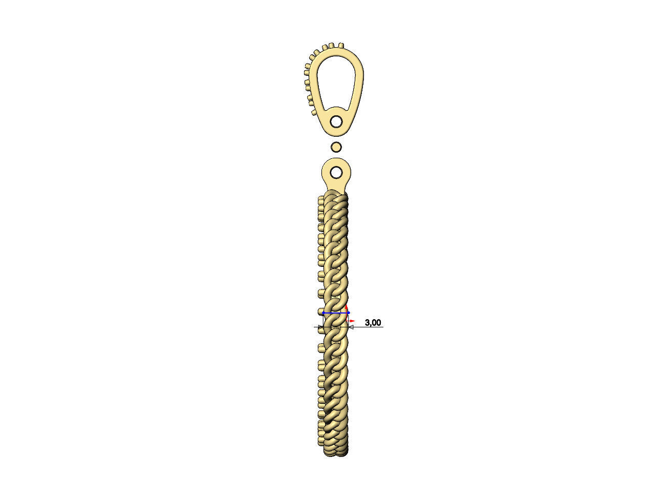 Cuban link halo round diamond memory picture pendant 3D print model_7