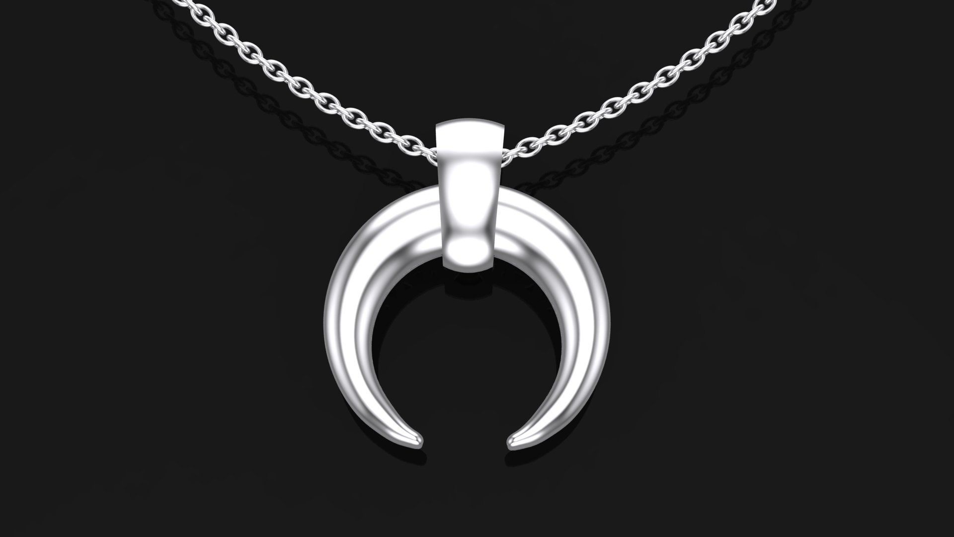 Half moon pendant 3D print model_8