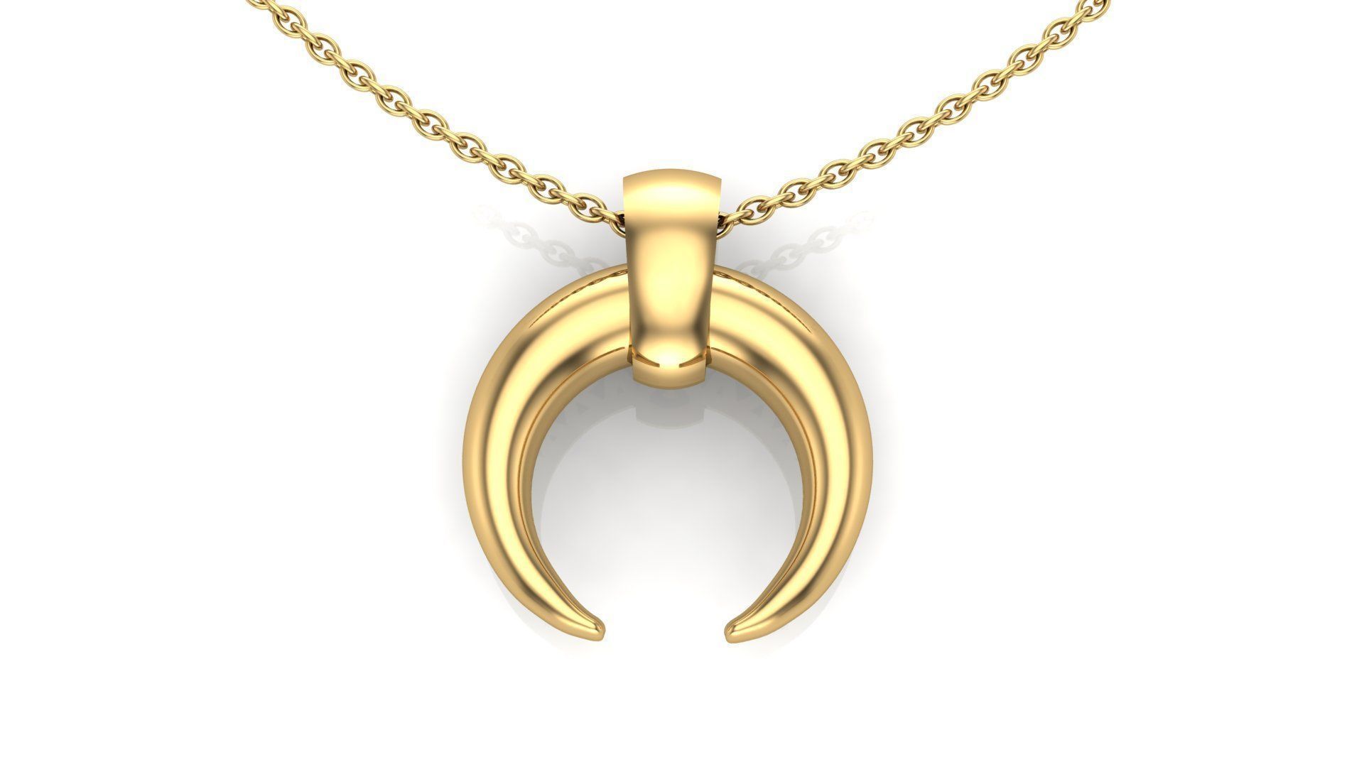 Half moon pendant 3D print model_7