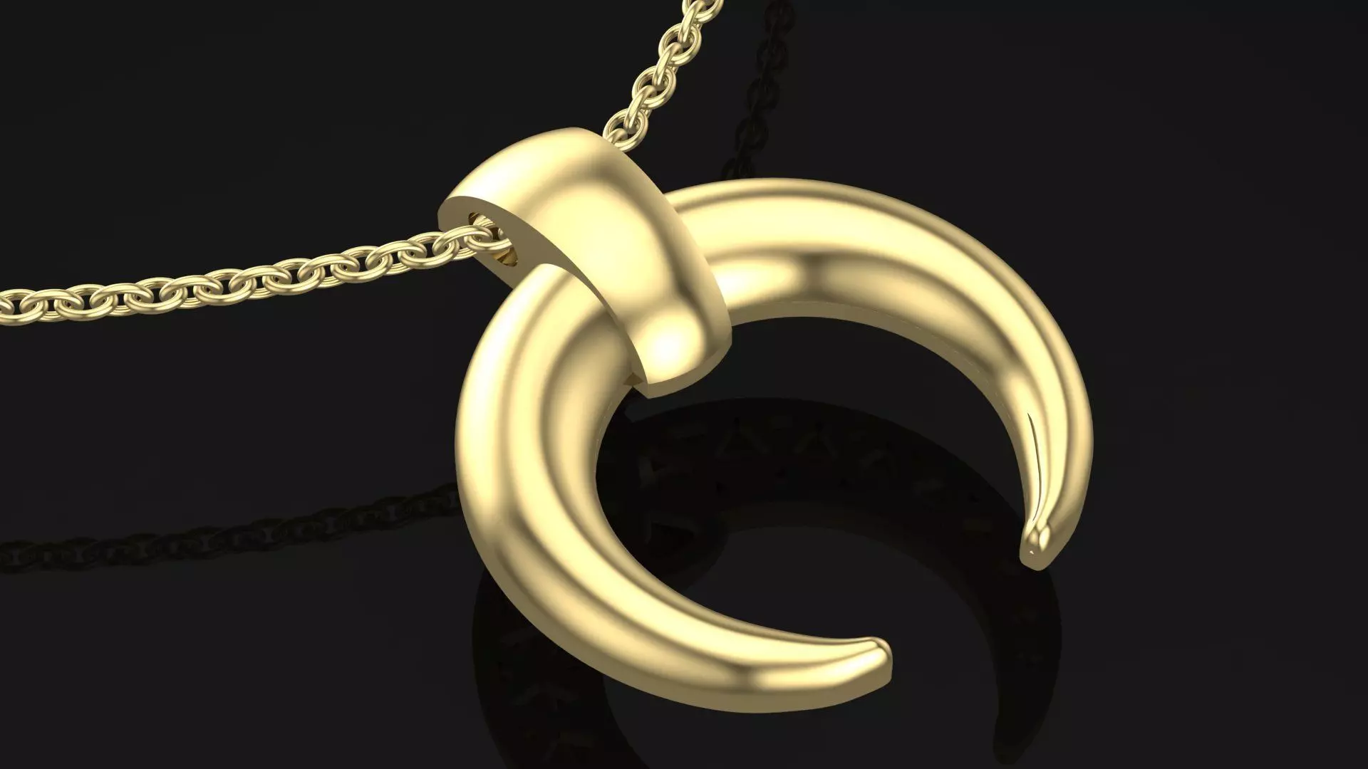 Half moon pendant 3D print model_0