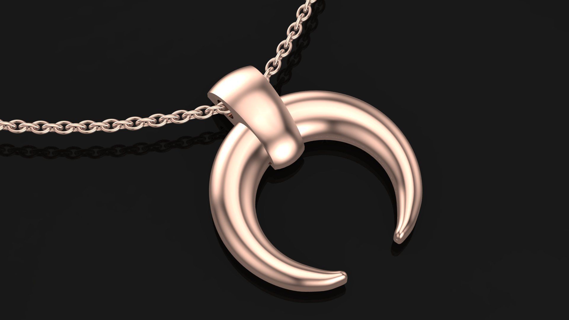 Half moon pendant 3D print model_2