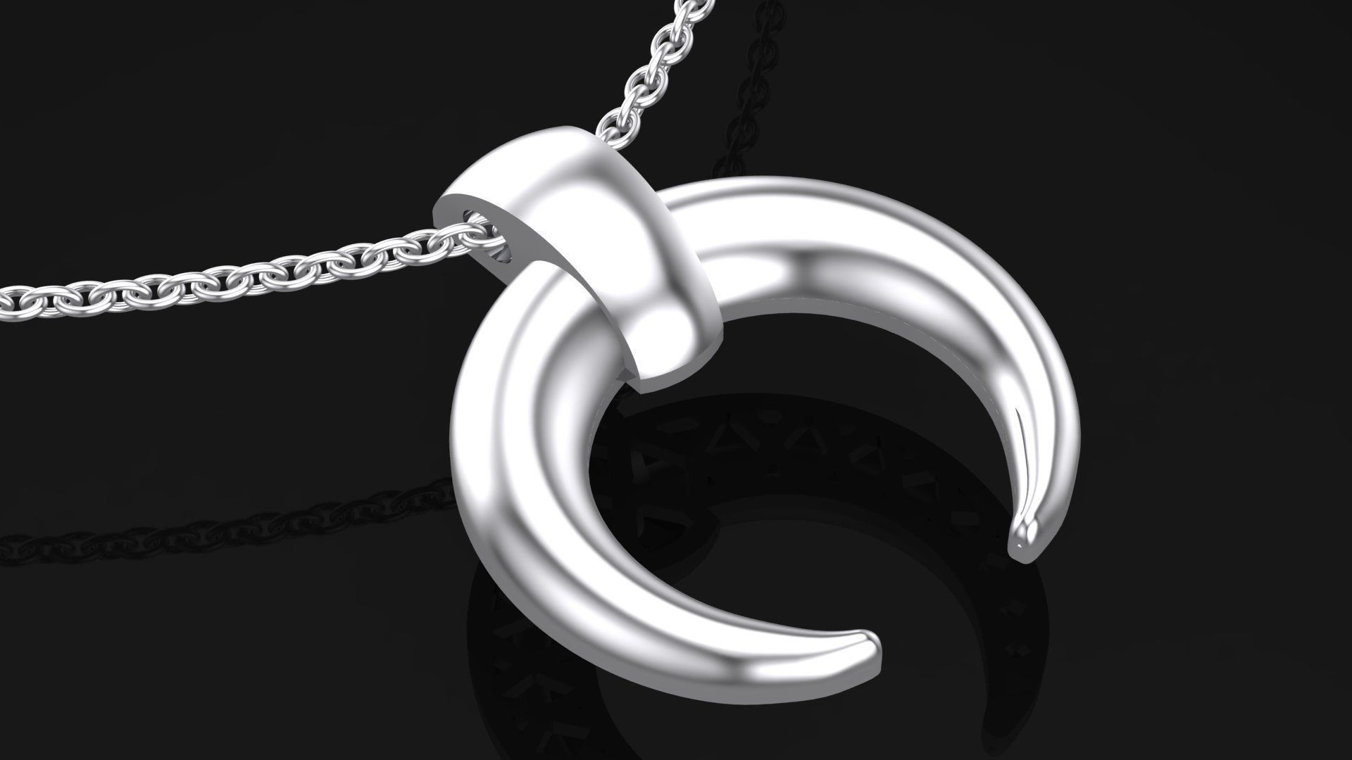Half moon pendant 3D print model_1