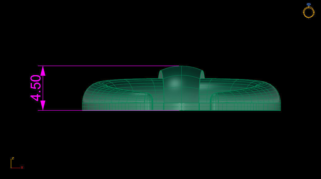 Half moon pendant 3D print model_4