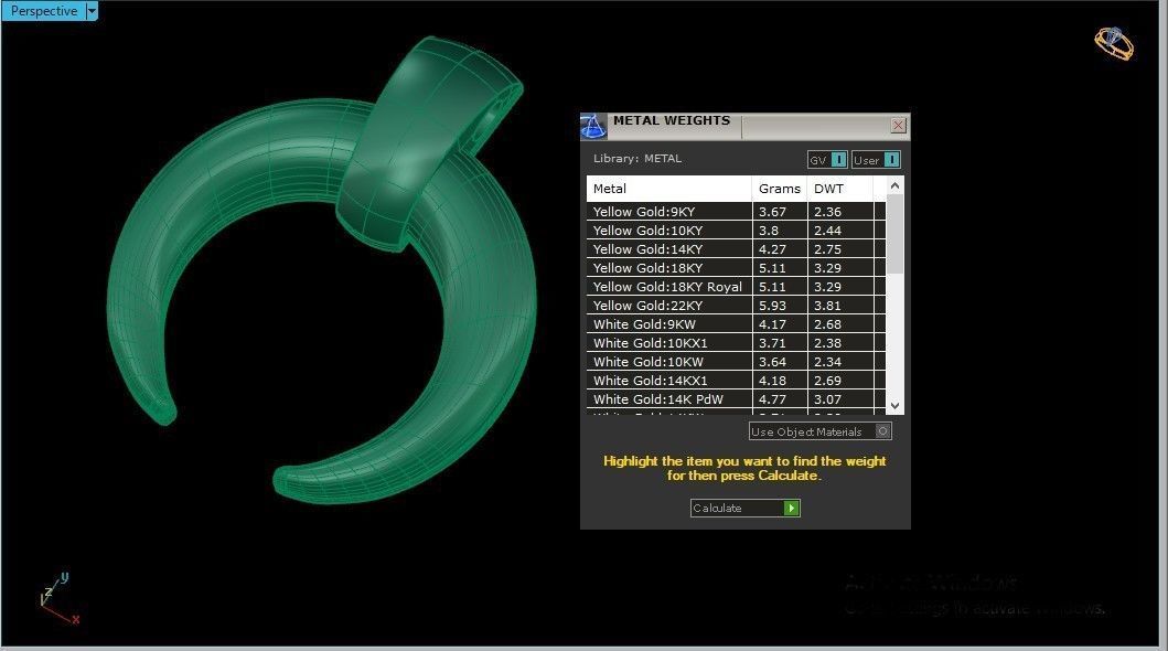 Half moon pendant 3D print model_5