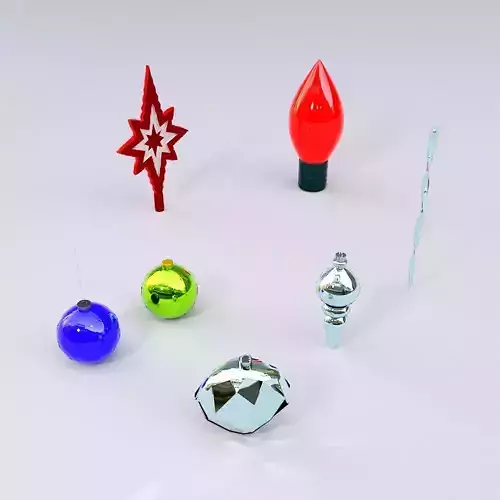 Christmas decoration items 3d model 