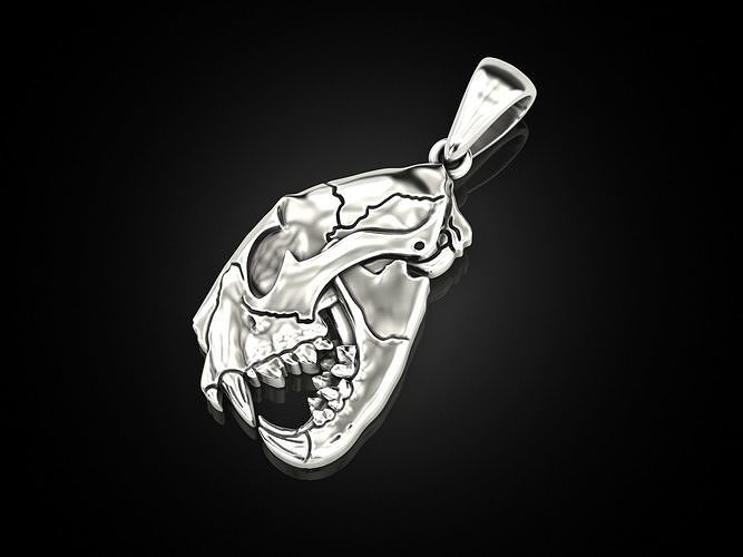 Double sided lion skull pendant 3D print model