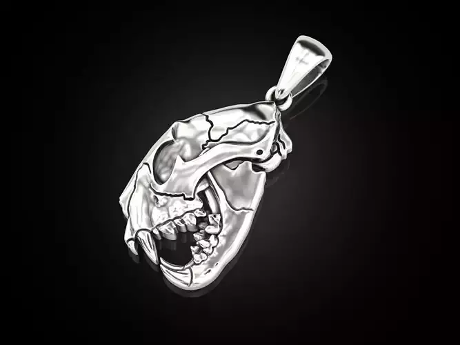 Double sided lion skull pendant