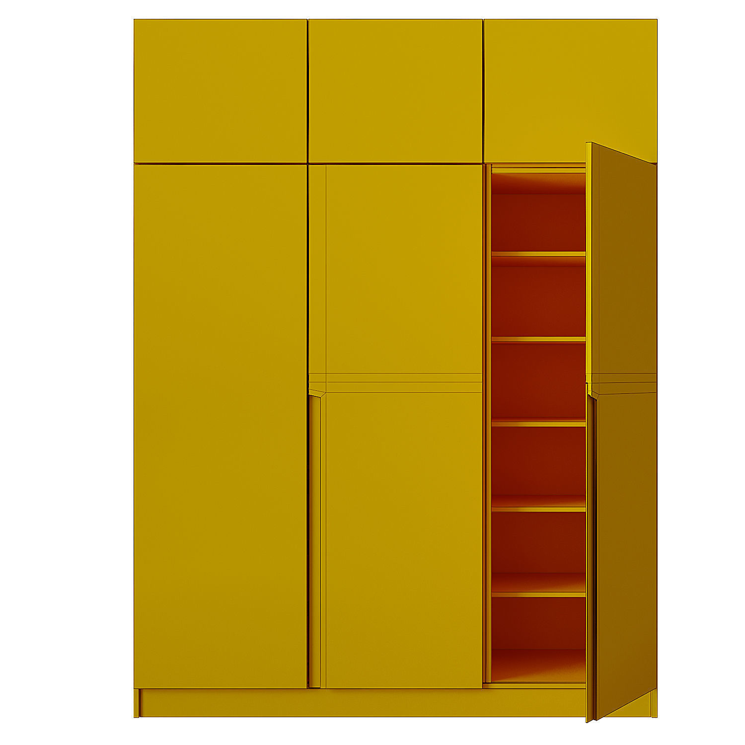 Closed 2 wardrobe with doors and drawers 3D model_4