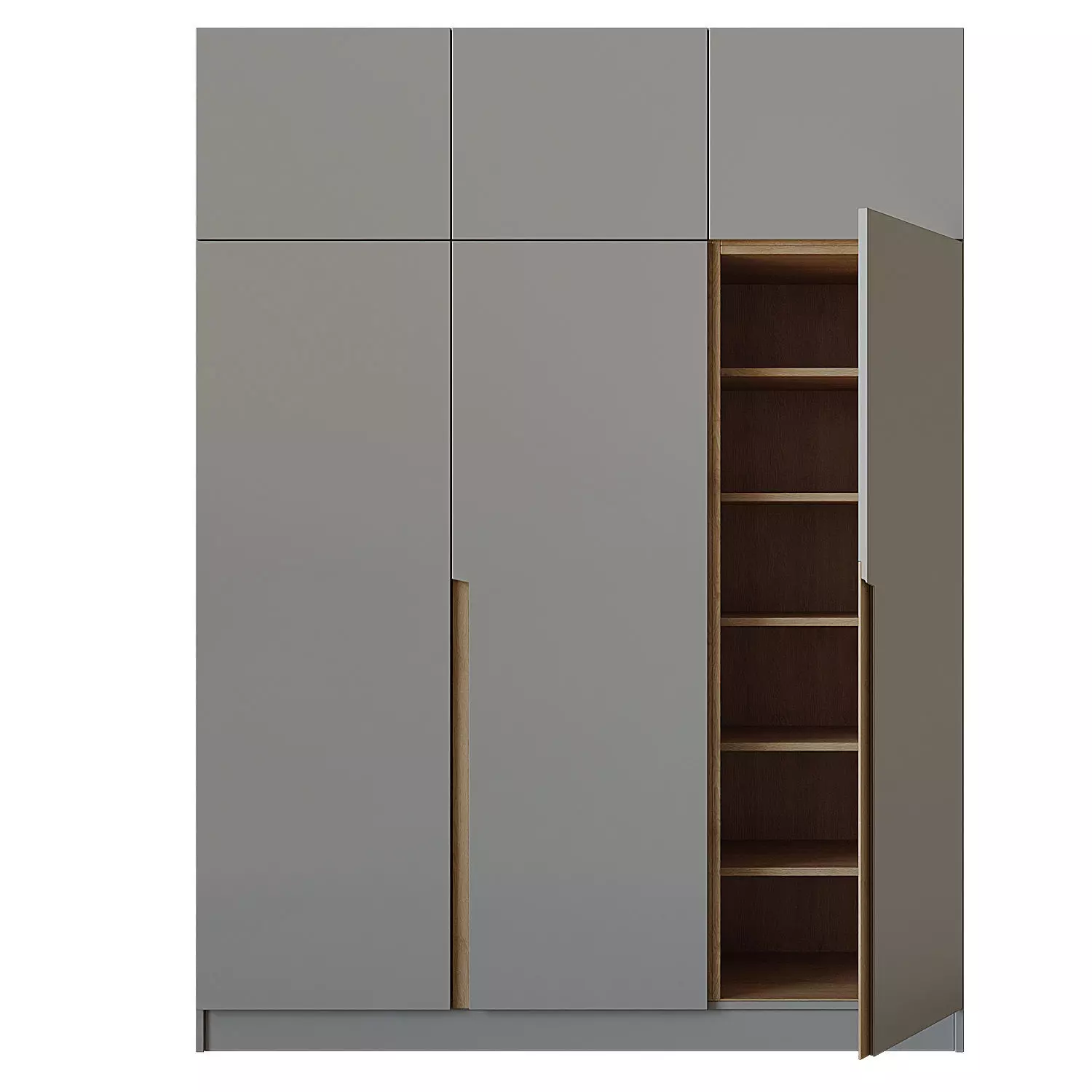 Closed 2 wardrobe with doors and drawers 3D model_0