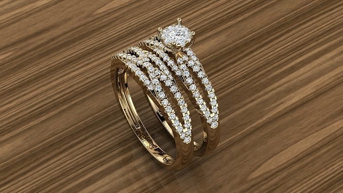 Diamond Jewelry Ring 3D print model