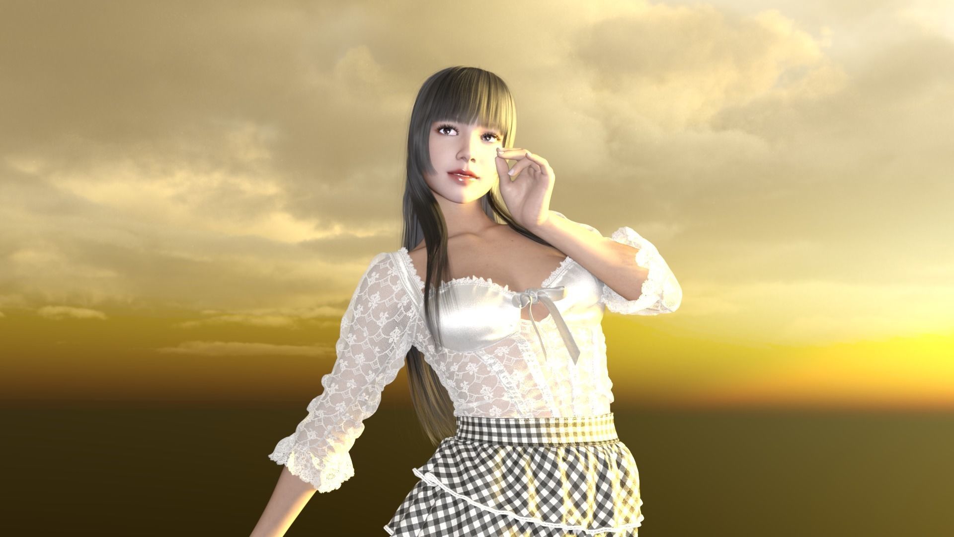 lisaManoban girl in sky 3D model_3