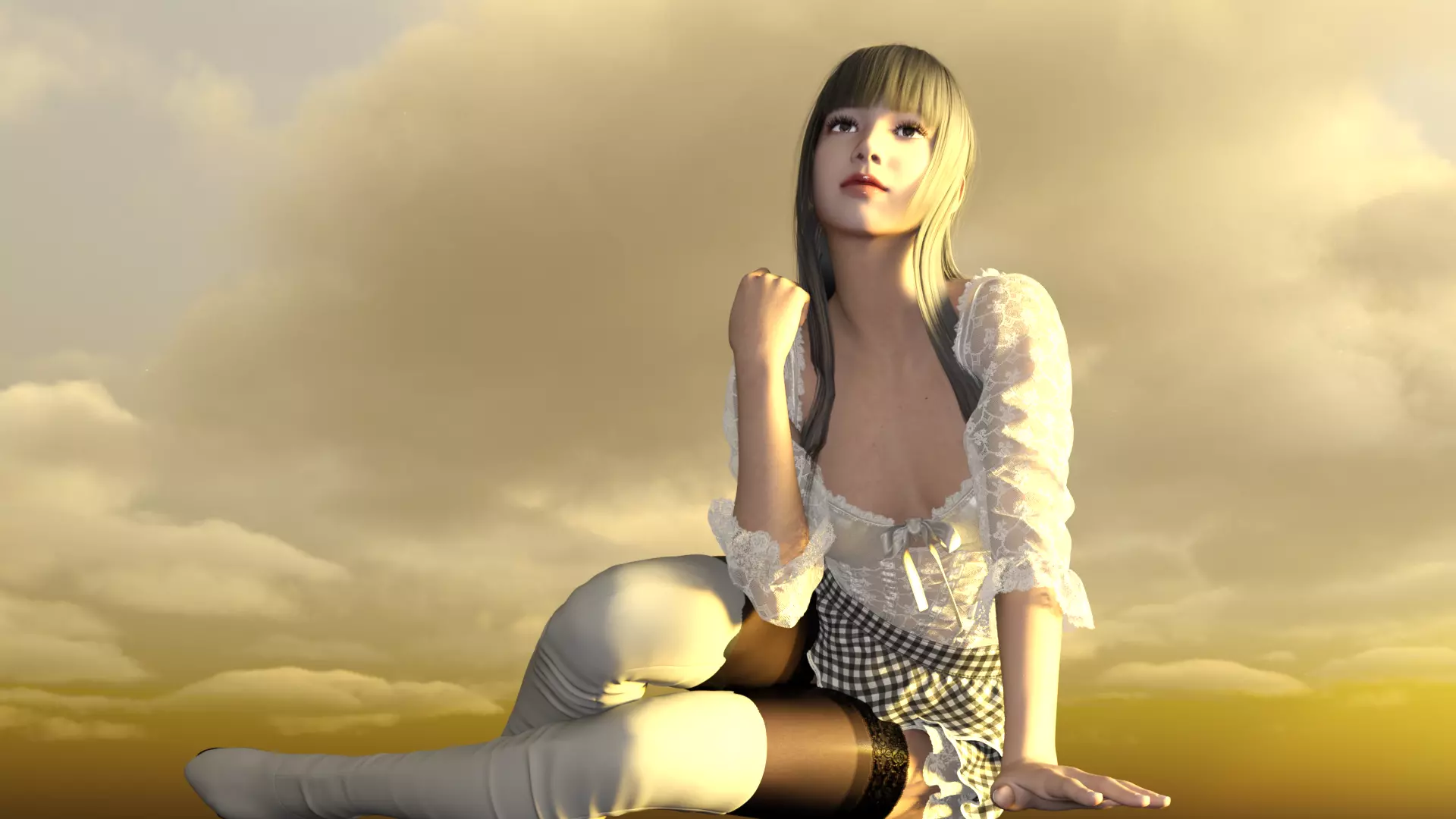 lisaManoban girl in sky 3D model_0